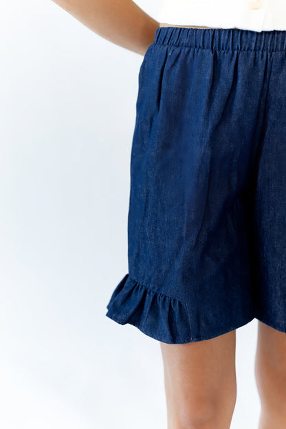 Halow Ruffled Denim Shorts