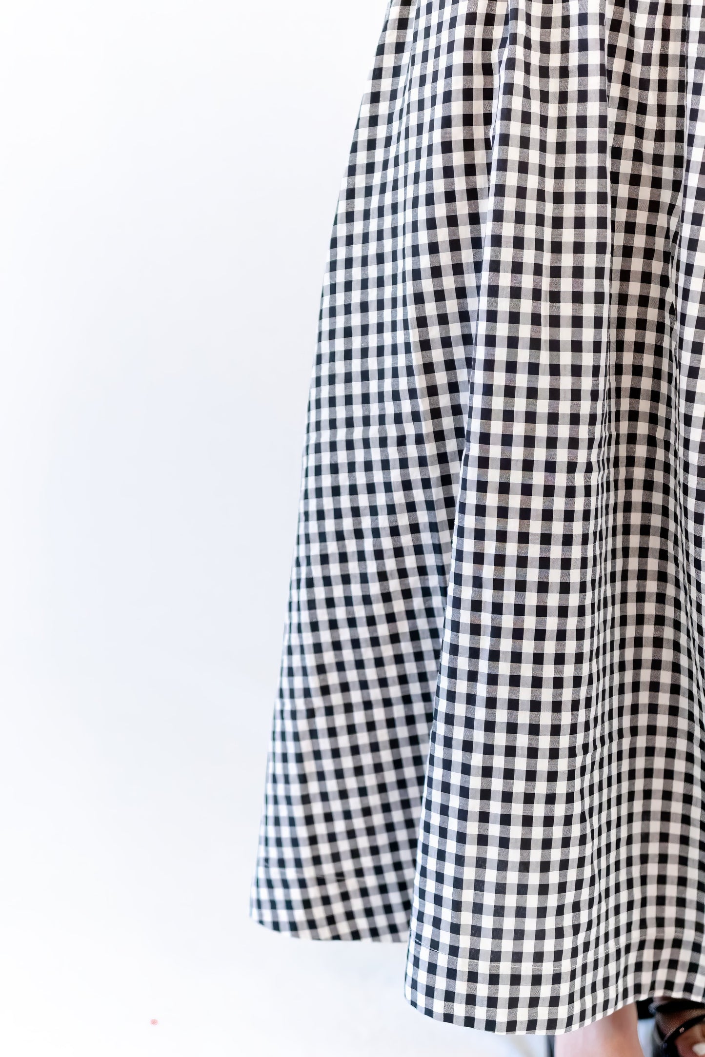 Iris Gingham Midi Skirt · Black