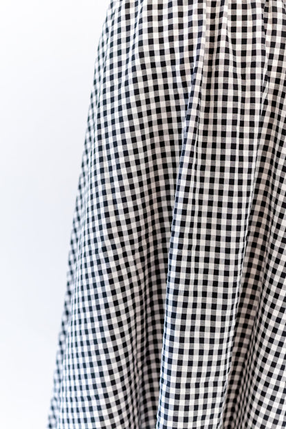 Iris Gingham Midi Skirt · Black