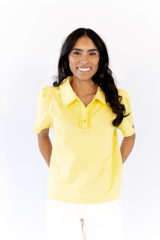 Estie Collared Polo · Yellow  ⭐︎ Restocked