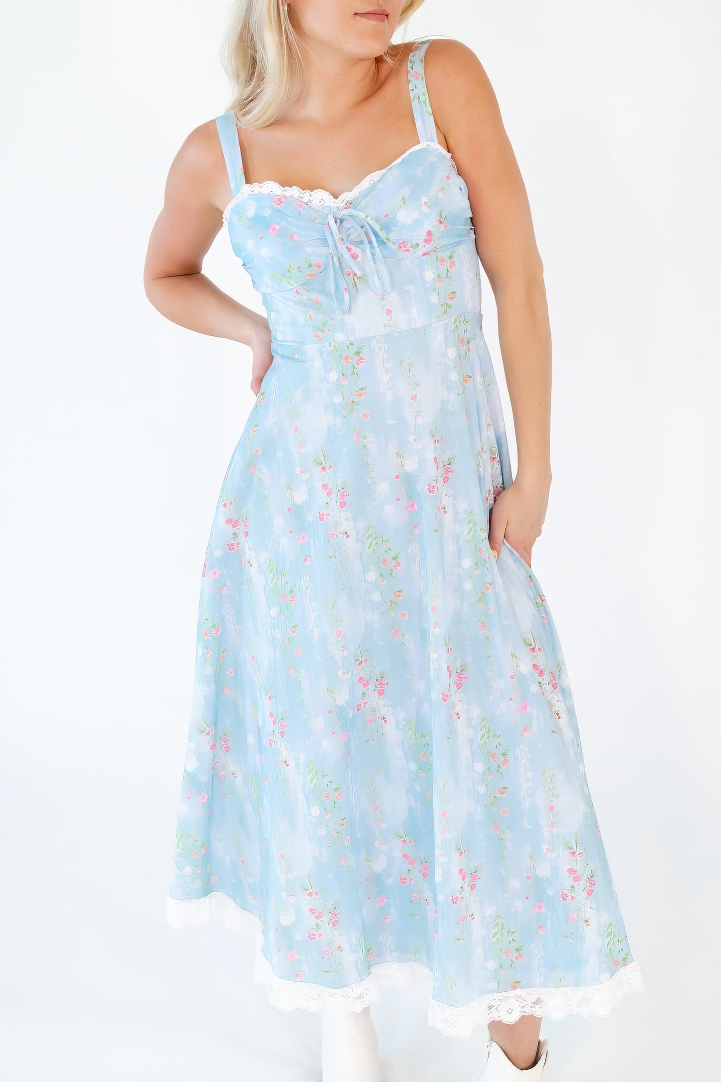 Roxanne Lace Detail Maxi Dress