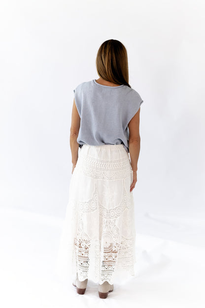 Peyton Raw Edge Cardigan · Dusty Blue
