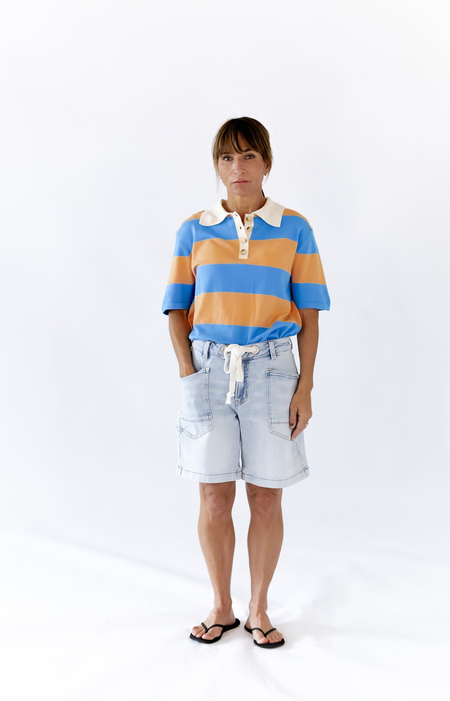 Zevia Striped Polo Top ⭐︎ Restocked