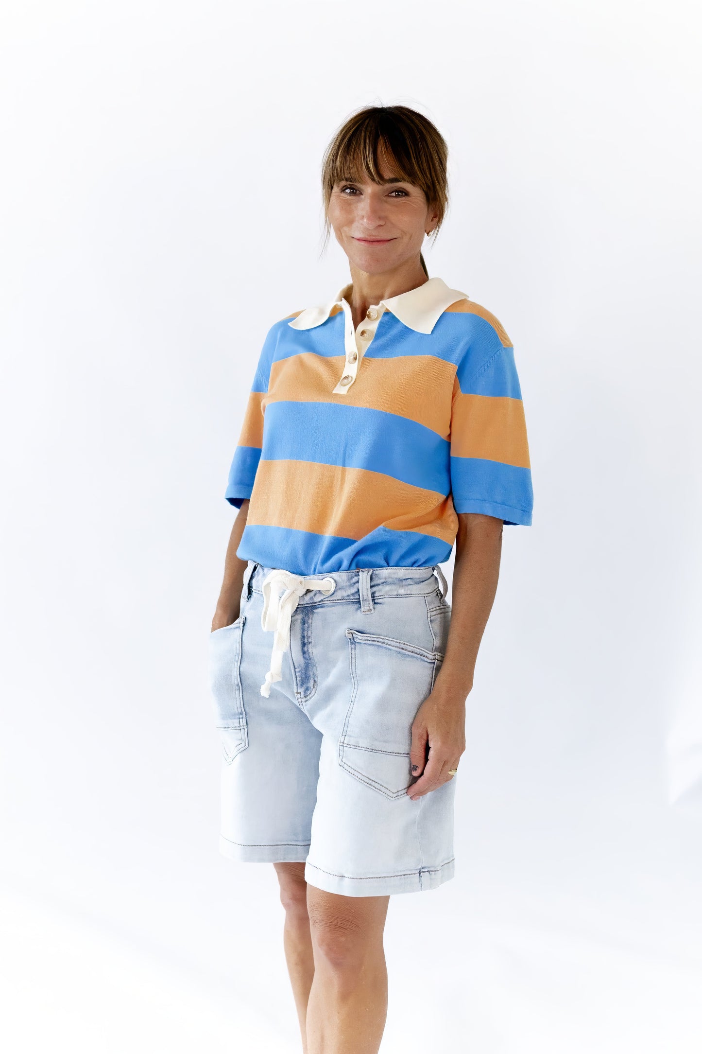 Zevia Striped Polo Top ⭐︎ Restocked