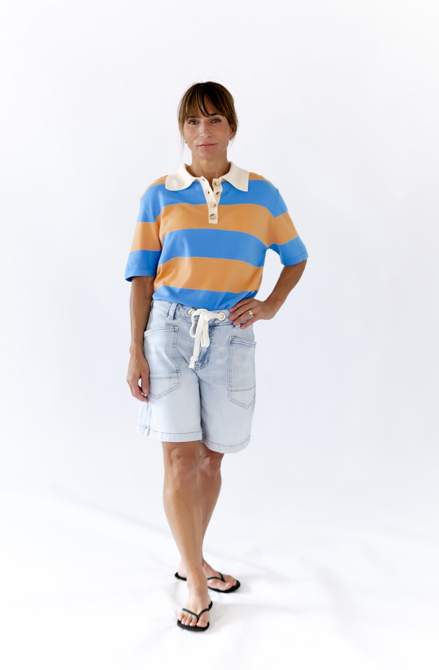 Zevia Striped Polo Top ⭐︎ Restocked