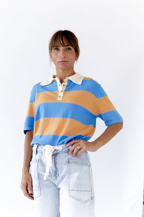 Zevia Striped Polo Top ⭐︎ Restocked