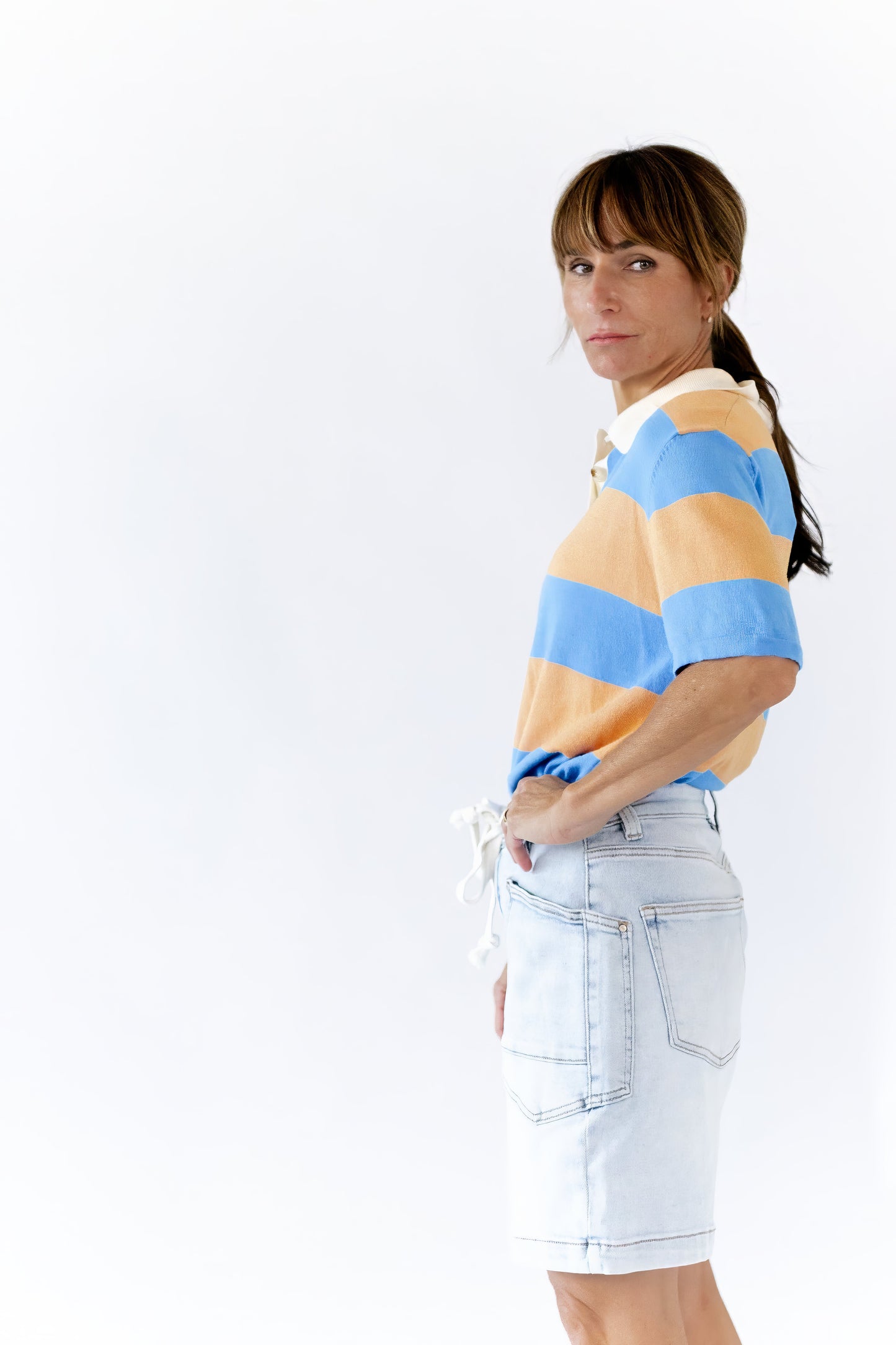 Zevia Striped Polo Top ⭐︎ Restocked