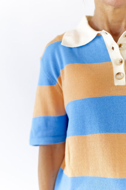 Zevia Striped Polo Top ⭐︎ Restocked