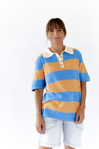 Zevia Striped Polo Top ⭐︎ Restocked
