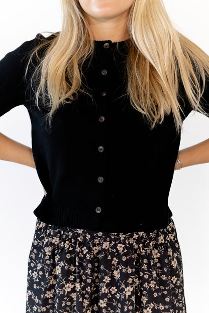 Morris Short Sleeve Cardigan · Black