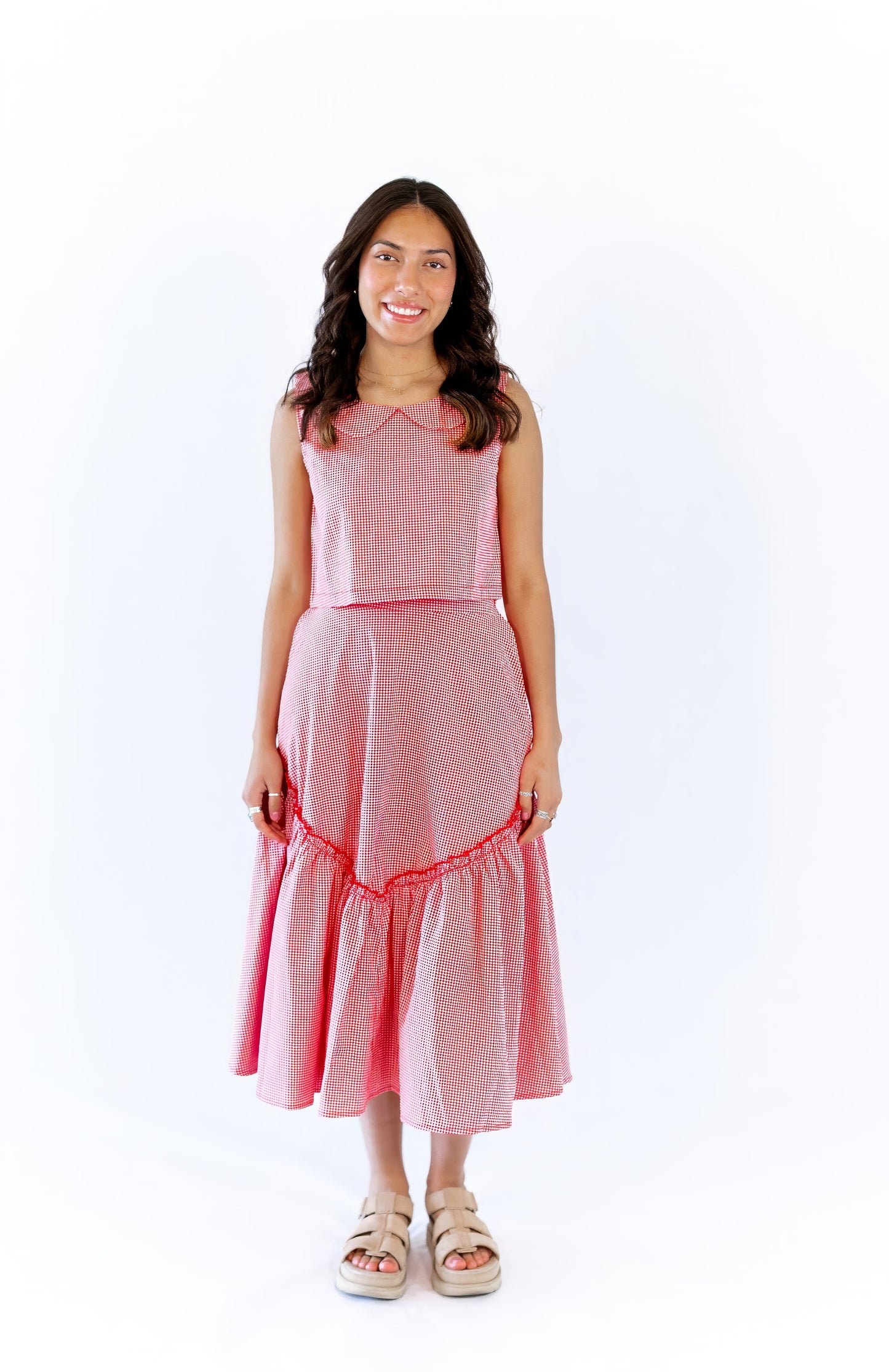 Leigh Gingham Skirt & Tank Set