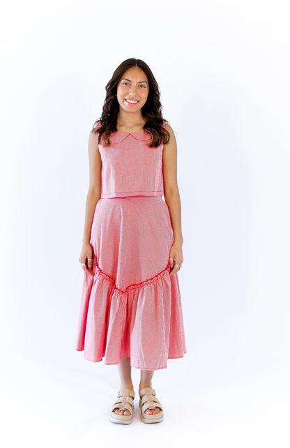 Leigh Gingham Skirt & Tank Set
