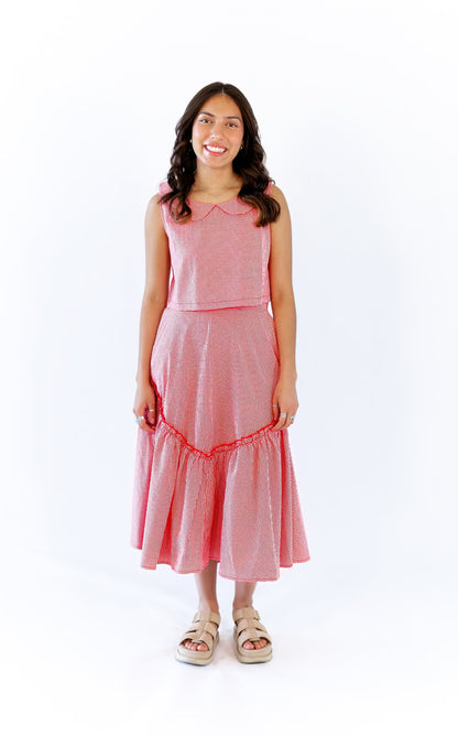 Leigh Gingham Skirt & Tank Set