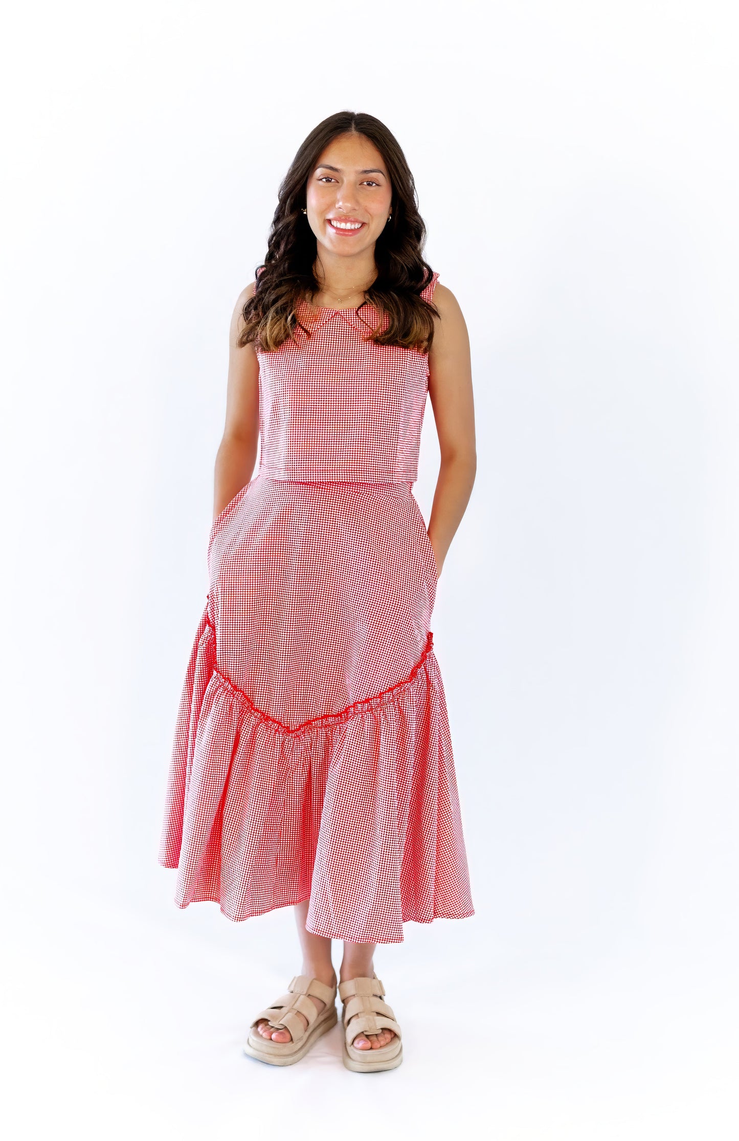 Leigh Gingham Skirt & Tank Set