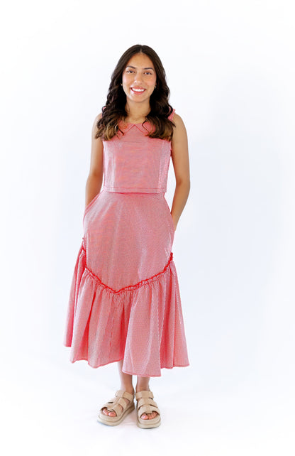 Leigh Gingham Skirt & Tank Set