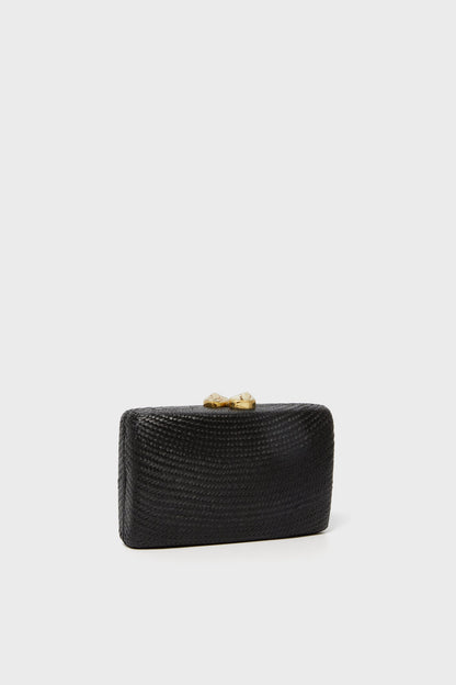 Black Jen Clutch with White Stones