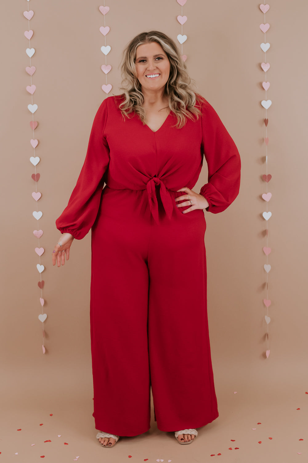 Black Tie Event Wide Leg Jumpsuit, red