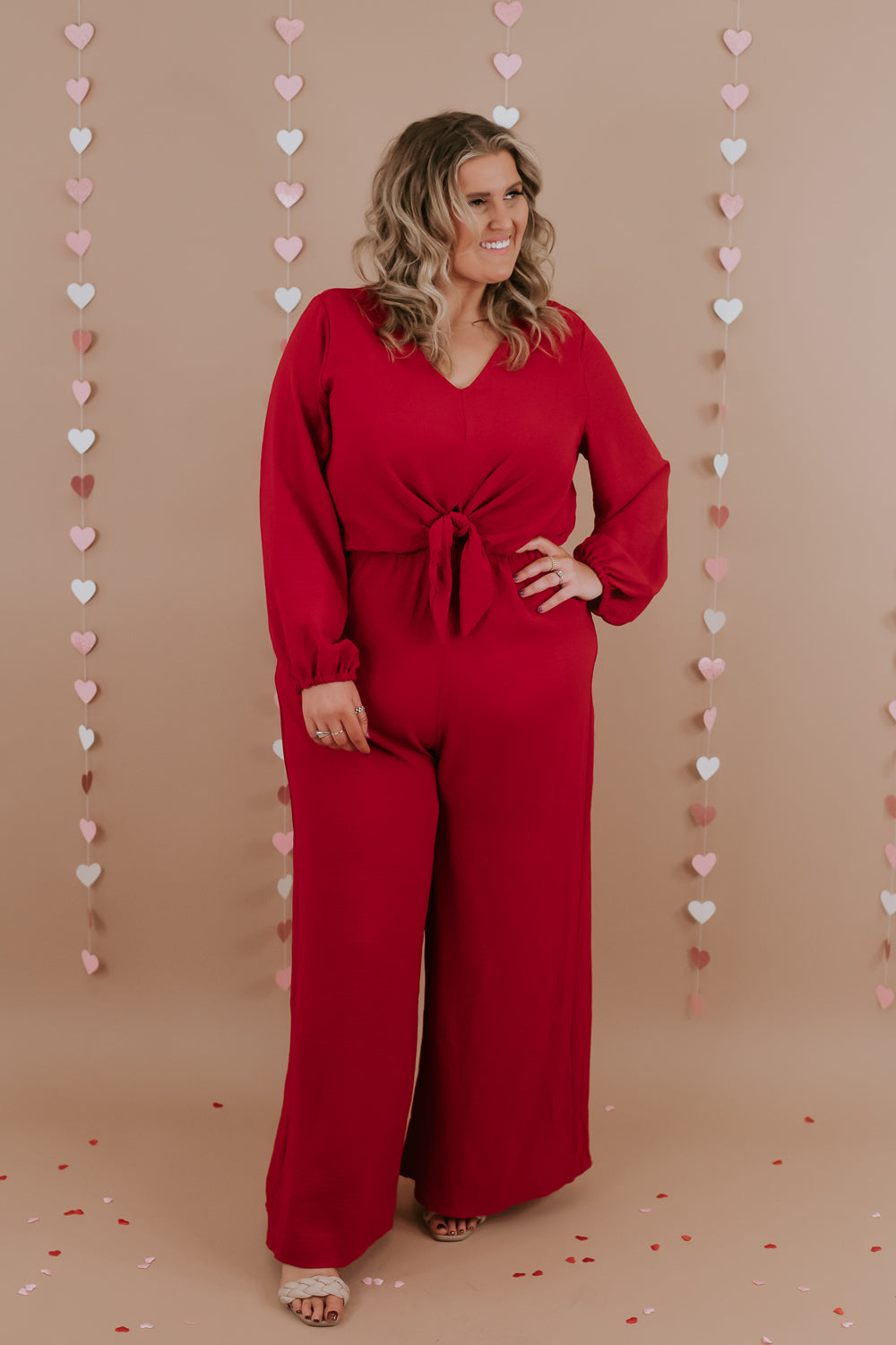 Black Tie Event Wide Leg Jumpsuit, red