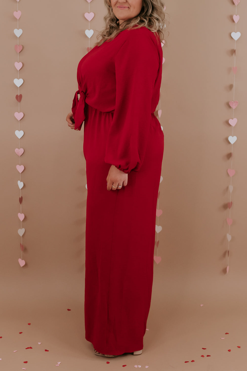 Black Tie Event Wide Leg Jumpsuit, red