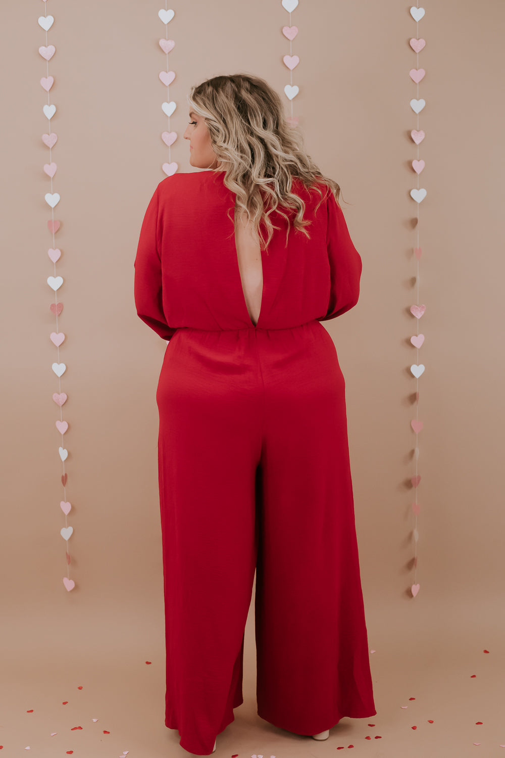 Black Tie Event Wide Leg Jumpsuit, red