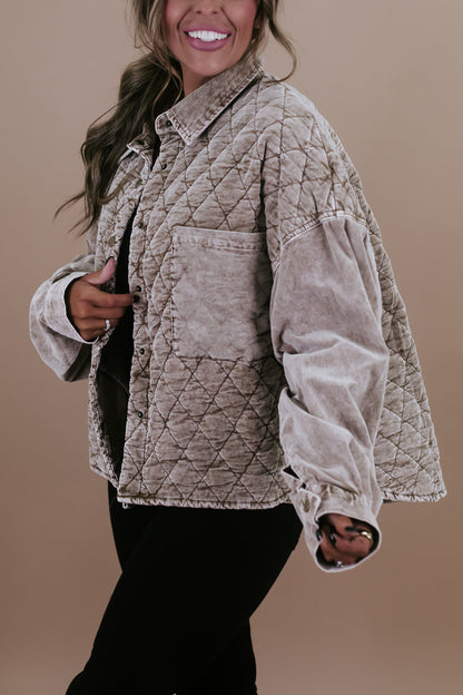 Corduroy Mineral Washed Jacket, Coffee