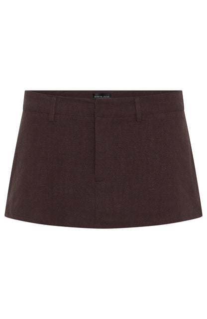 Selfish Behaviour Low Rise Mini Skort Chocolate