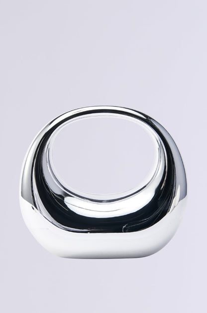 ALL I SEE IS CHROME TOP HANDLE PURSE