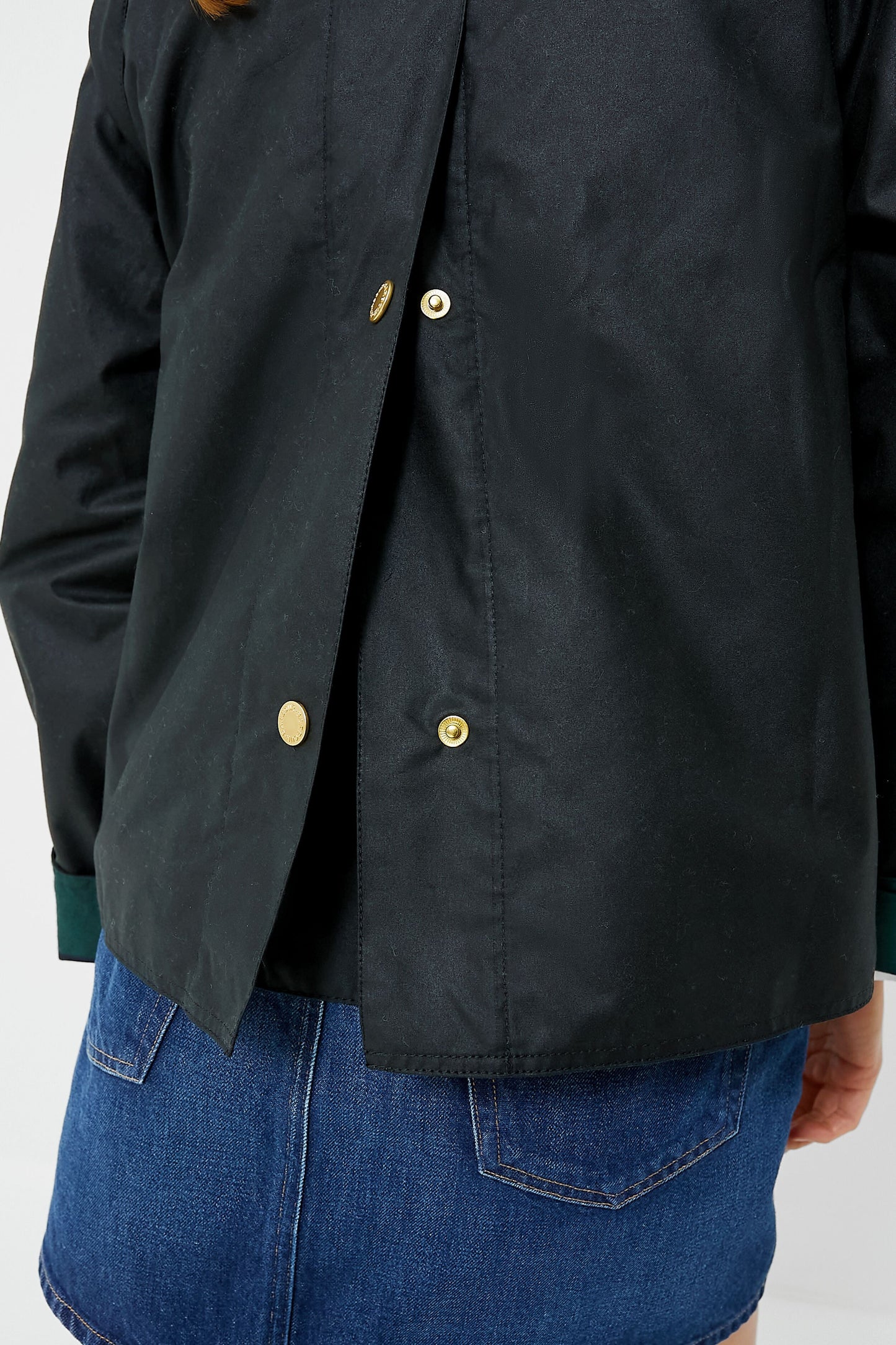 Black and Sage Tartan Catton Wax Jacket
