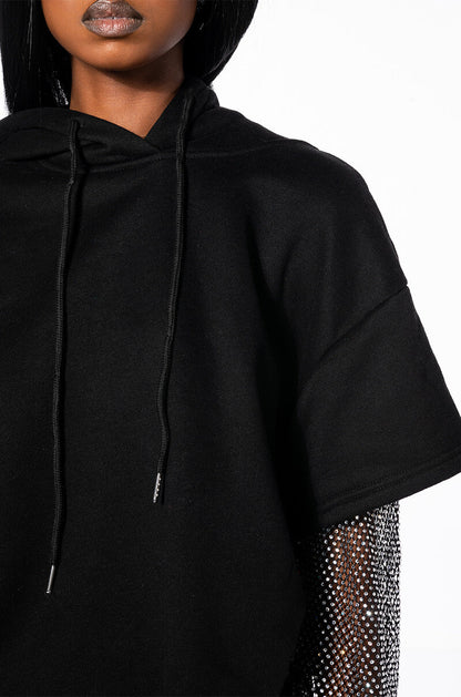 ALLI GOT SHIRT SLEEVE DETAIL HOODIE