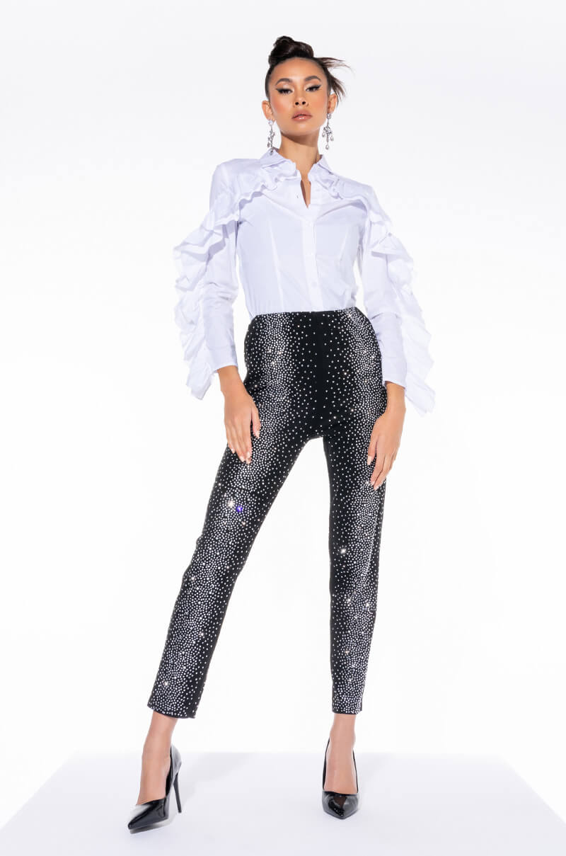 ALL NIGHT RHINESTONE SKINNY LEGGINGS