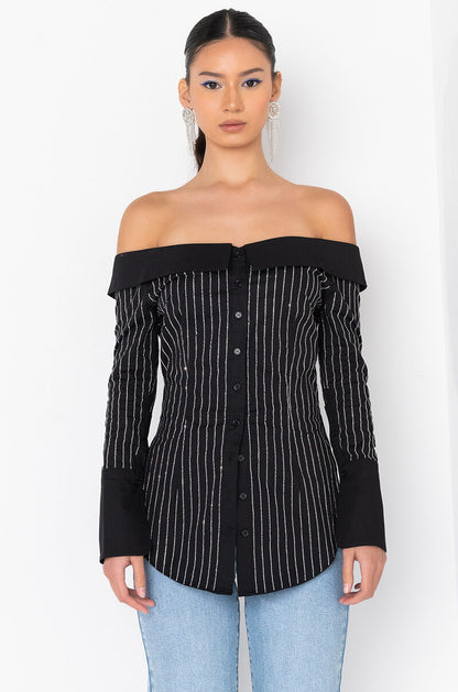 ALL THE SHINE OFF SHOULDER BLOUSE