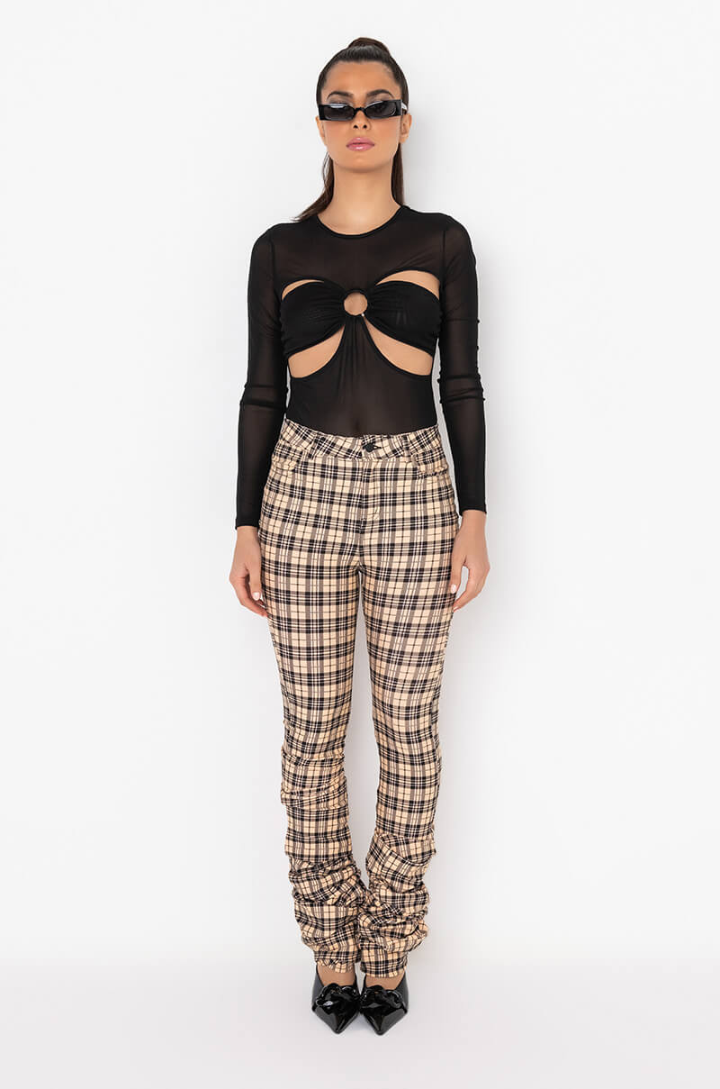 ALWAYS BE MY BABY CUT OUT MESH BODYSUIT