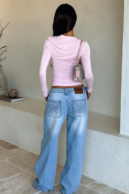 Avelyn Low Rise Jeans - Blue