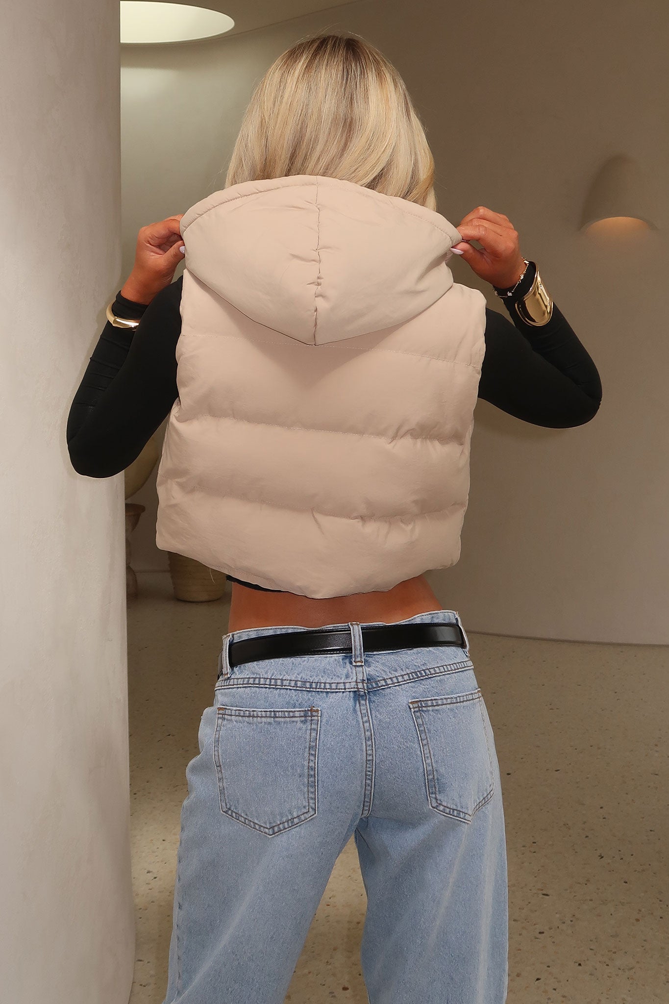 Calvin Puffer Vest - Beige