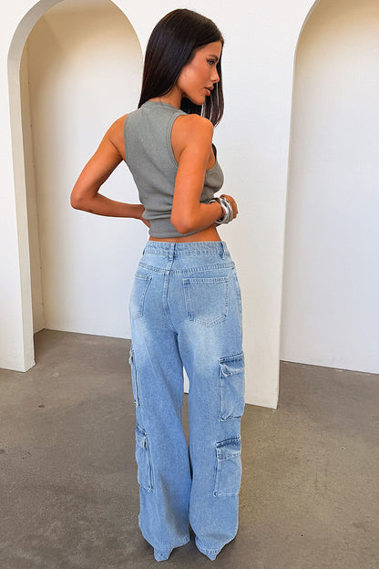 Elias Cargo Jeans - Blue