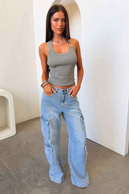 Elias Cargo Jeans - Blue
