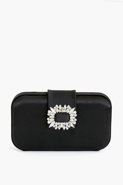 Black Emmy Crystal Trim Clutch