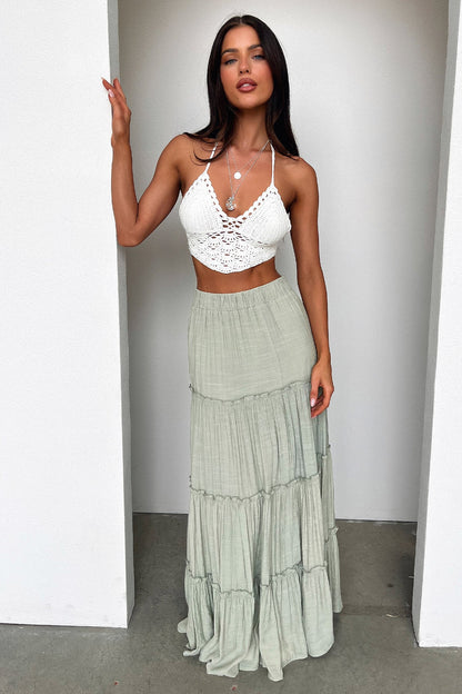 Harkee Crochet Halter Crop - White