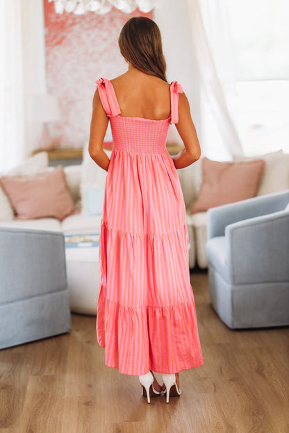 The Dune Dress Maxi Dress - Pink and Orange