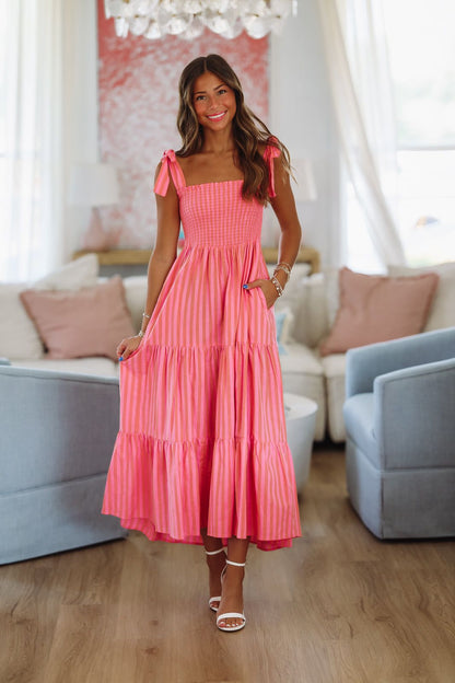 The Dune Dress Maxi Dress - Pink and Orange