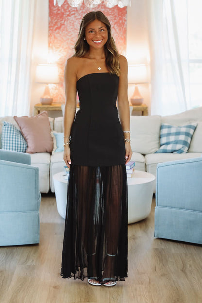 Sleek Intentions Maxi Dress - Black