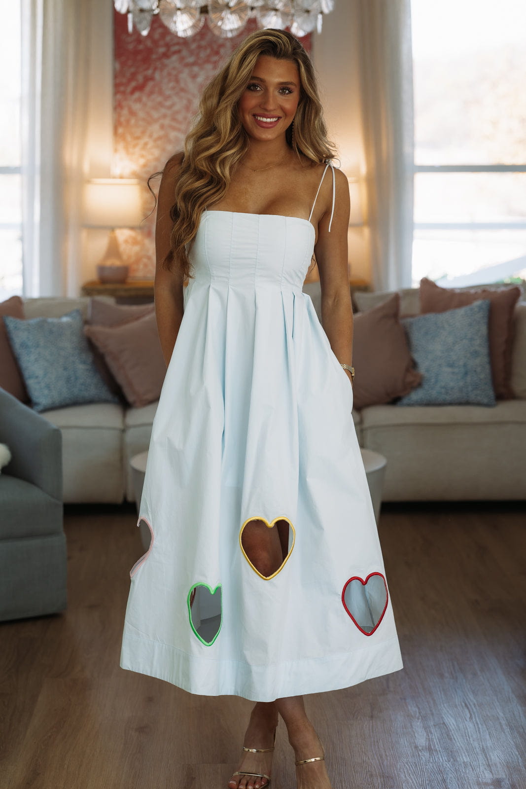 Cupid's Cutout Midi Dress - Baby Blue
