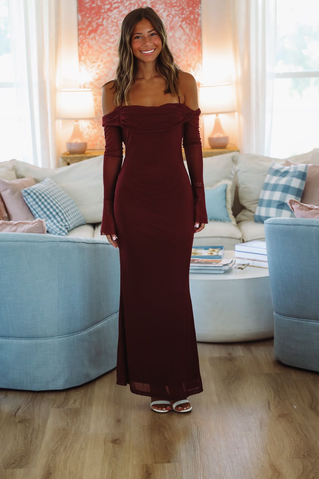 Baby Come Back Midi Dress - Chocolate Burgundy