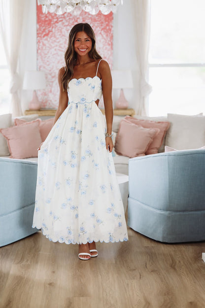 Celebratory Moment Midi Dress - Blue
