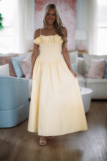 Classic Love Story Maxi Dress - Butter Yellow