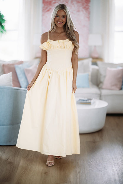 Classic Love Story Maxi Dress - Butter Yellow
