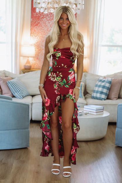 Mesmerized in Merlot Maxi Dress - Burgundy
