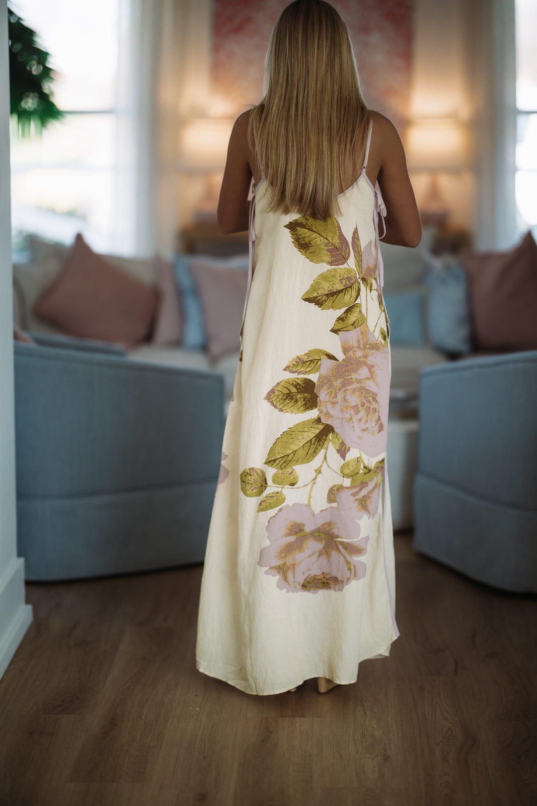 Lasting Embrace Maxi Dress - Butter Yellow, Lavender and Green