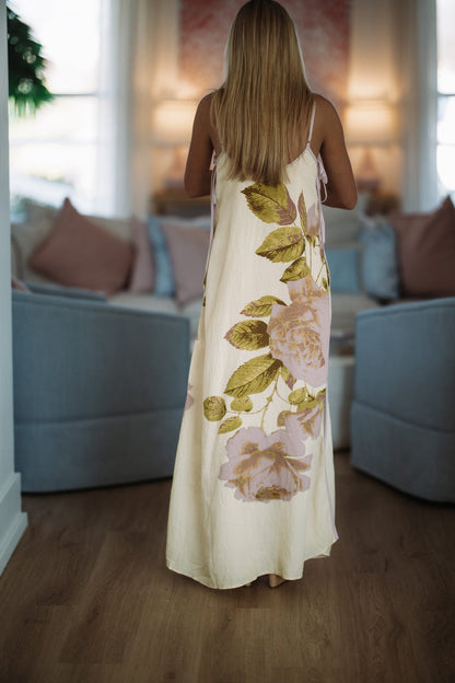 Lasting Embrace Maxi Dress - Butter Yellow, Lavender and Green