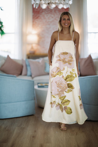 Lasting Embrace Maxi Dress - Butter Yellow, Lavender and Green